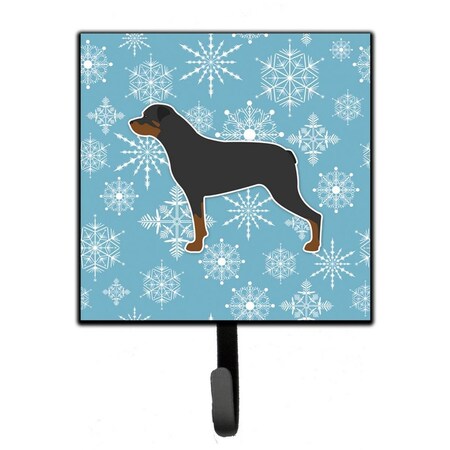 Carolines Treasures Winter Snowflake Rottweiler Leash or Key Holder BB3566SH4